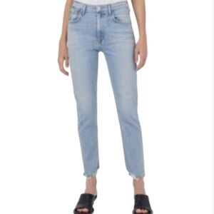 AGOLDE MERRELL JEANS STRAIGHT LEG LOW STRETCH RAW HEM- 32